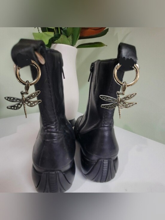 Hand Crafted Shoes - 1 Pair -2 HANDMADE BOOT CHARMS FOR DR MARTENS & BOOTS W PULL UP LOOPS